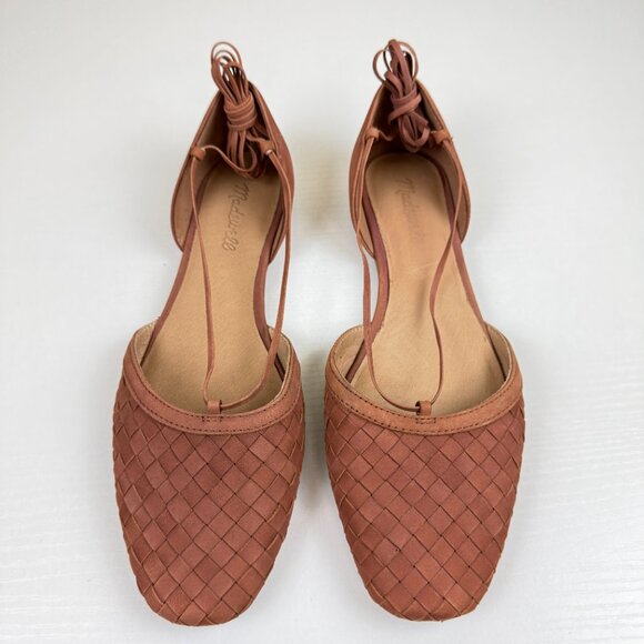 EUC Madewell Celina Woven Nubuck Lace Up Flats - Picture 3 of 10